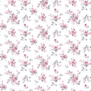 Galerie Pretty Prints Red/Grey Blossom Mini Wallpaper Roll