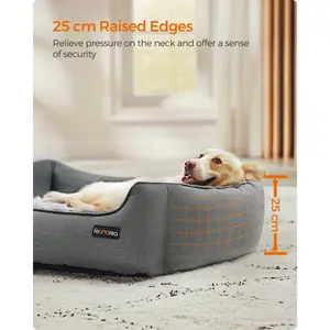 Polyester Pet Bed Light Grey / 25cm H x 75cm W x 90cm D