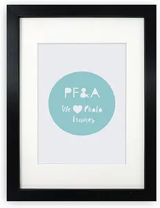 PF&A Oxford Black A4 Picture Frame for A5 Print (Soft Cream Mount)