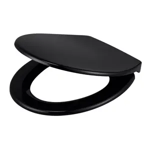 GoodHome Diani Black Standard Soft close Toilet seat