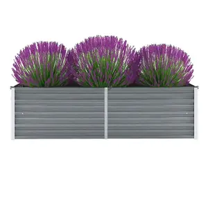 Berkfield Garden Raised Bed Galvanised Steel 160x40x45 cm Grey