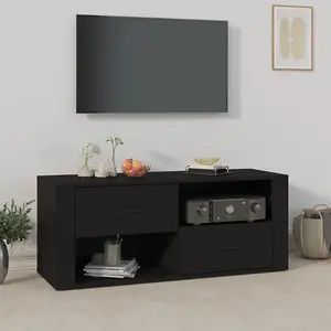 Berkfield TV Cabinet Black 100x35x40 cm Engineered Wood