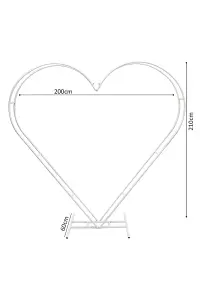 Dual Heart Gold Arch Stand Metal Frame - 6.8ft x 6.5ft , White