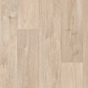 Beige Modern Wood Effect Anti-Slip Vinyl Flooring for Home, Shops, Offices, 2.0mm Thick Vinyl Sheet-2m(6'6") X 3m(9'9")-6m²