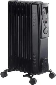 7 Fin 1.5kW Oil Filled Radiator, Black