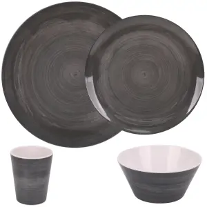 16pcs Melamine Dinnerware Set, Swirl Design