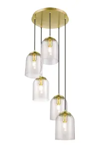 GoodHome Thestias Brass effect 5 Lamp Pendant ceiling light, (Dia)380mm