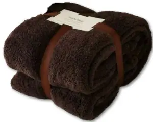 BLANKET THROW Teddy Bear Flannel Fleece Fluffy Fur Super Soft - Double 150 x 200 cm - Brown