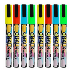 8x Multicolour Liquid Marker Chalk Pens for Glass Windows Blackboard Chalkboard