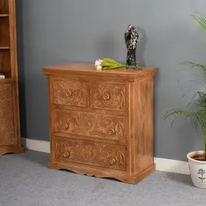 Contrive Mango Wood Chest Of 4 Drawers