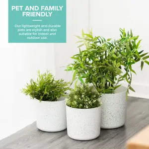 LIVIVO Indoor Plant Pots - Set of 2, Gardening Pot for All House Plants, Herbs & Foliage Plant - Ideal Home Decor Planter - 22cm