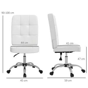 Vinsetto Curved Back Home Office Chair with Adjustable Height, White