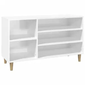 Shoe Cabinet High Gloss White 102x36x60 cm Engineered Wood