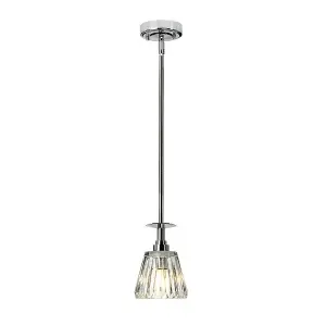 IP 44 Pendant Ceiling Light Fitting Polished Chrome LED G9 3.5W