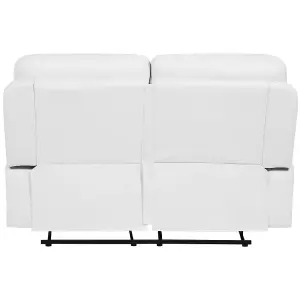 2 Seater Faux Leather Manual Recliner Sofa White BERGEN