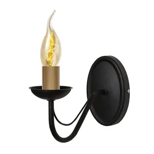 Luminosa Malbo Candle Wall Lamp Black, Patina 25cm