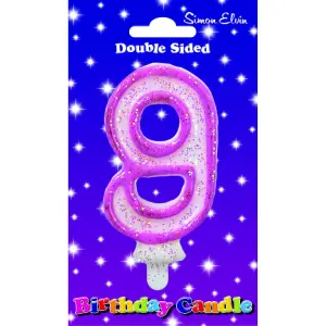 Simon Elvin 9 Number Birthday Candle White/Pink (One Size)