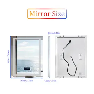 Courtny Blutooth LED Mirror 35.43" x 27.56"