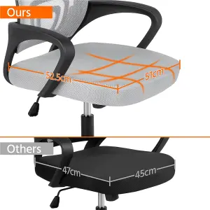 Yaheetech Ergonomic Mid-back Mesh Office Chair - Light Grey