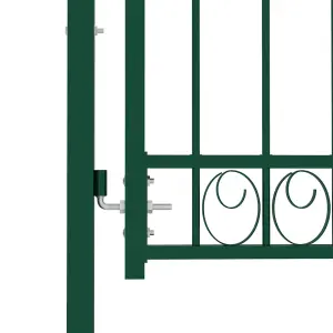 Berkfield Fence Gate with Spikes Steel 100x175 cm Green