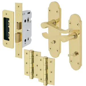 EAI - 3" Internal Door Hinges & Screws G7 FD30  - 76x50x2mm Square - PVD Brass