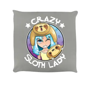 Grindstore Crazy Sloth Lady Cushion Grey (One Size)