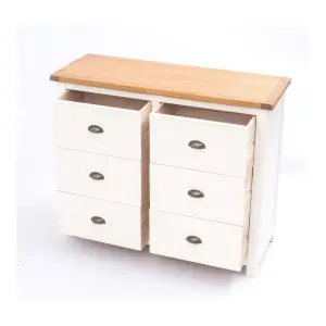 Lovere 6 Drawer Chest of Drawers Brass Cup Handle