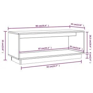 Berkfield TV Cabinet Grey 90x35x35 cm Solid Wood Pine