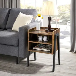 Side Table Rustic Brown