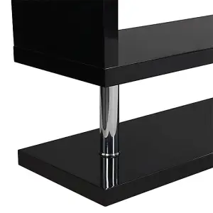 Miami High Gloss S Shape Design TV Stand In Black