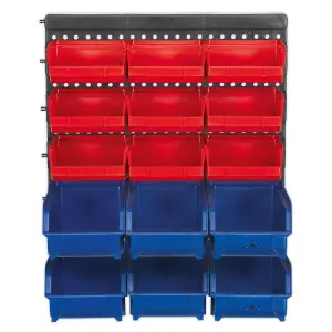 Sealey Bin Storage System Wall Mounting 15 Bins Shockproof Polymer TPS1569WM