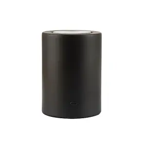 Modern Rechargeable Can-Style Table Lamp in Matte Black with Touch Dimmer Button