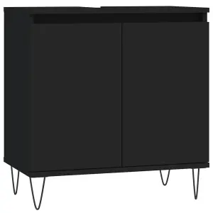 Berkfield Bathroom Cabinet Black 58x33x60 cm Engineered Wood