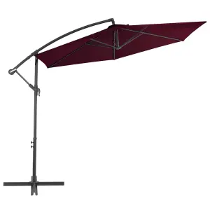 Berkfield Cantilever Umbrella with Aluminium Pole Bordeaux Red 300 cm