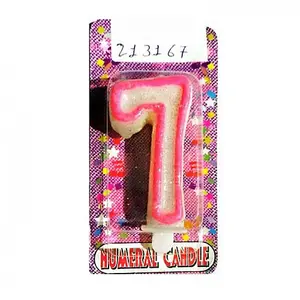 Number 7 Candles Pink (One Size)