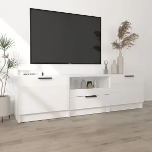 Berkfield TV Cabinet High Gloss White 140x35x40 cm Engineered Wood