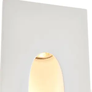 Plaster-In Rectangular Wall Light - 1.5W Warm White LED - Trimless Design