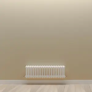 Horizontal White Triple Column Radiator (H) 300mm x (W) 1010mm, 3190 BTU.