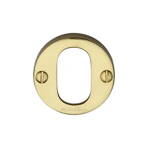 Heritage Oval Profile Cylinder Escutcheon Polished Brass