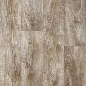 Dark Beige Wood Effect Vinyl Flooring For Kitchen, Bathroom, Dining Room, 2.0mm Thick Vinyl Sheet -1m(3'3") X 2m(6'6")-2m²