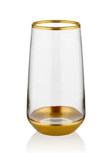 Rozi Glam Collection Highball Glasses, Set of 6 - Gold