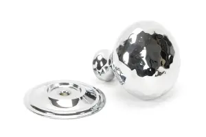 From The Anvil Polished Chrome Hammered Mushroom Cabinet Knob 32mm