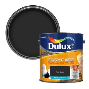 Dulux Easycare Washable & Tough Rich black Matt Wall & ceiling Emulsion paint, 2.5L