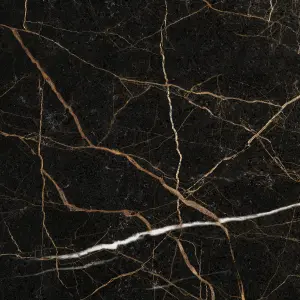 Top Ceramics Black Marble Tiles Porcelain Matt Floor Wall (L)60cm x (W)60cm Each box 1.08sqm