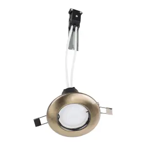 ValueLights GU10 IP20 Spotlight Antique Brass Recessed Fixed Ceiling Downlight