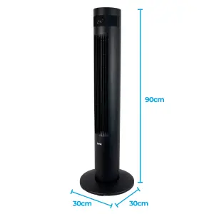 Igenix IGFD6035B Digital Tower Fan, 35 Inch, Black