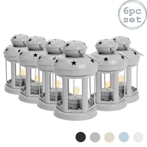 Nicola Spring - Metal Hanging Tealight Lanterns - 16cm - Pack of 6