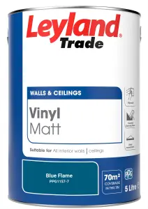 Leyland Trade Vinyl Matt Walls & Ceilings Emulsion Paint Blue Flame (PPG1157-7) 5L