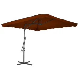 Berkfield Outdoor Parasol with Steel Pole Terracotta 250x250x230 cm