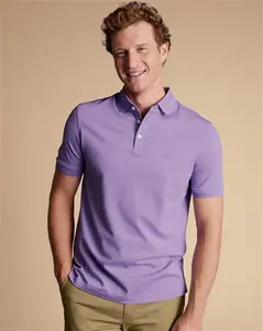 Tyrwhitt Pique Cotton Polo - Lilac Purple Size XL By Charles